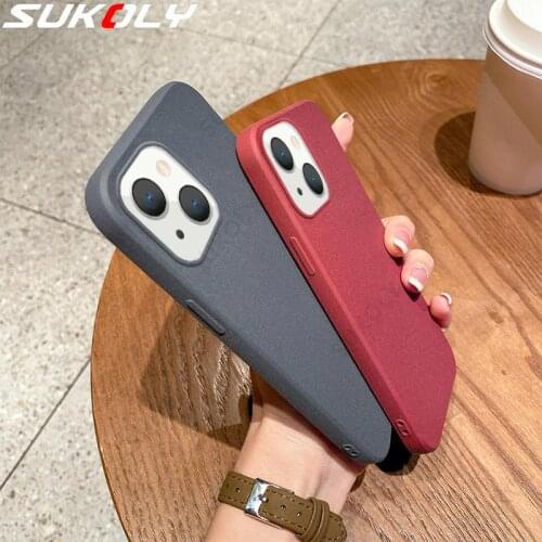 For iPhone 13 Case Ultra Thin Soft Sandstone Matte Phone Cover Shockproof Case For iPhone 13 12 11 Pro Max Mini