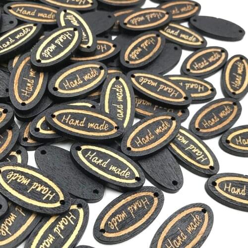 50pcs Black 27mm Handmade Wood Button Sewing DIY Embellish Craft WB428