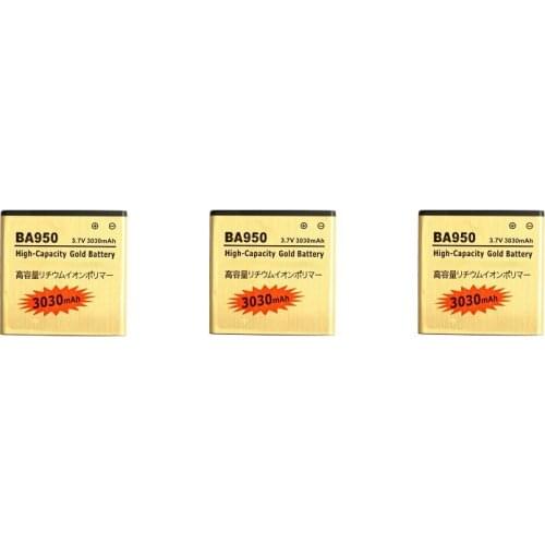 Ciszean 3pcs/lot 3030mAh BA950 Gold Replacement Battery For ZR M36h SOL22 C5502 C5503 BA950 SO-04E AB-0300 + Tracking Code