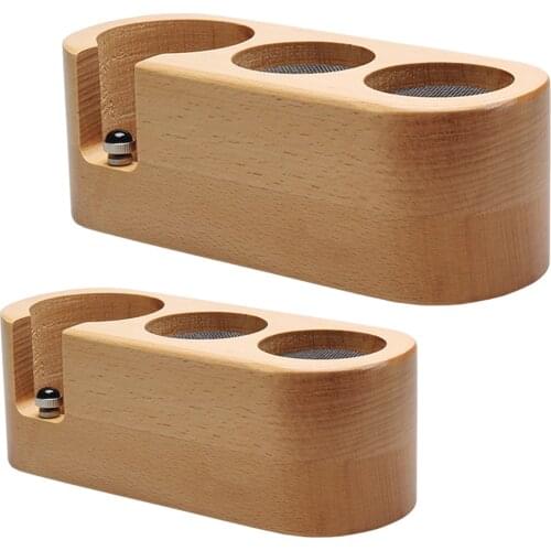 Wooden Coffee Tamper Holder Stand Pad Tamping Station Accessories Anti-Slip