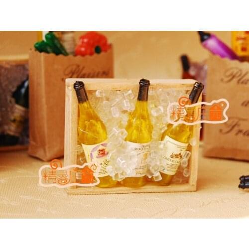 G05-X505 children baby gift Toy 1:12 Dollhouse mini Furniture Miniature rement Iced Wine 1set