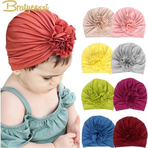 New Baby Girl Hat Cotton Turban Hat Infant Photography Props Kids Beanie Baby Hat Accessories Baby Cap for Girls Hats 16 Colors