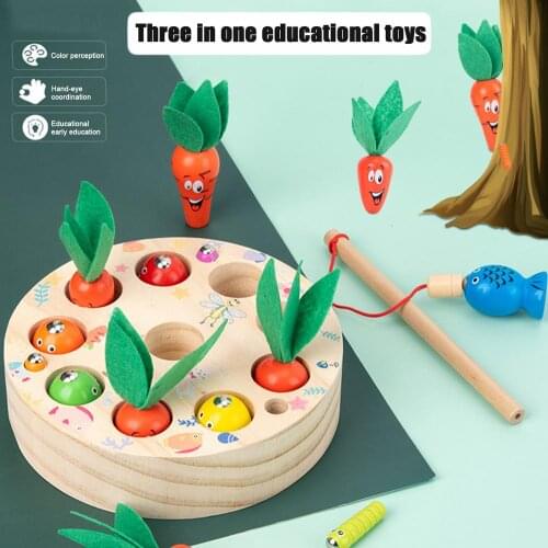 Montessori 1-3 Year Old Girls Boys Kids Toys Puzzles Games Farm Harvest Shape Sorting Matching Stem Puzzle Game