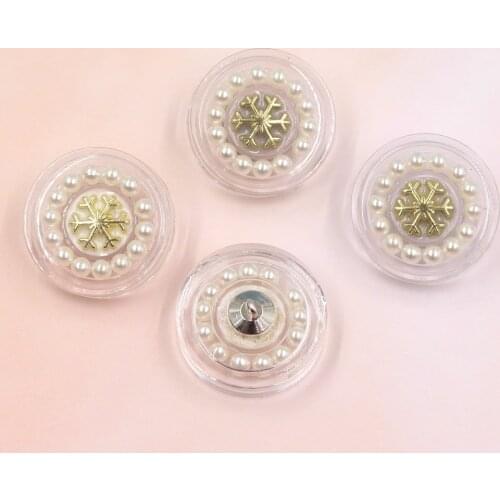 Good quality 25mm snowflake Pearl metal button sweater coat decoration buttons accessories DIY 2Pcs/Lot A-19115-469