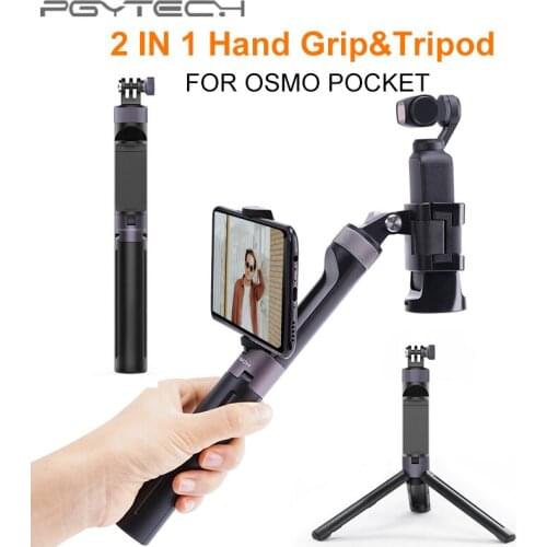 PGYTECH Osmo Pocket Hand Grip &Tripod Extend Pole Handle w Phone Holder for DJI Osmo Pocket Gopro 5 6 7 Action Cam accessories