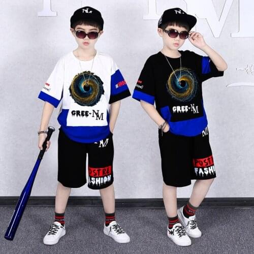 Teen Boys Girls Summer Clothing Sets 1-14 Yrs Children Clothes Casual Outfits Kids Cotton Short Sleeve T Shirt Shorts Tracksuit