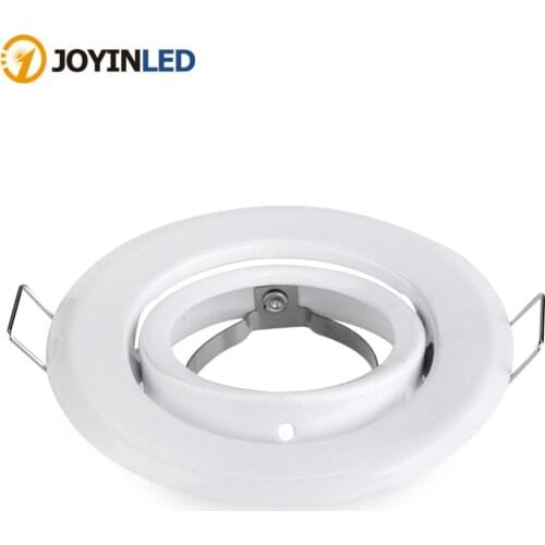 10pcs/lot Round White adjustable mr16 gu5.3 gu10 spotlight halogen bulb frame holder downlight ceiling light fixture GU10 MR16