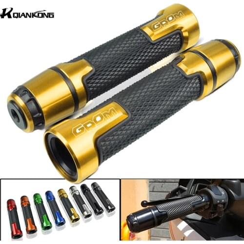 GROM LOGO Motorcycle 7/8"22mm Aluminum Anti-Slip Handle Bar Handlebar Hand Grips For Honda GROM 2013 2014 2015 2016 2017 2018