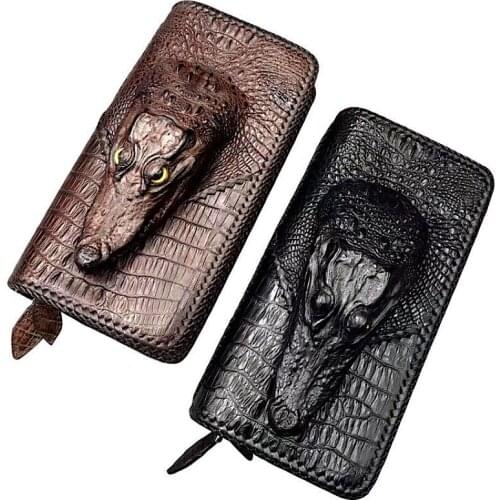 100% Genuine Alligator Skin Leather 2021 Men Wallet Crocodile Leather Skin Wallets And Purse Luxury Money Clip For Business Men