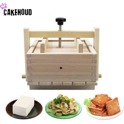 CAKEHOUD Wooden Home Tofu Mould Set Cheese Cloth Soy DIY Mould Kitchen Homemade Soy Curd Tofu Tools Kitchen Cooking Tools Set
