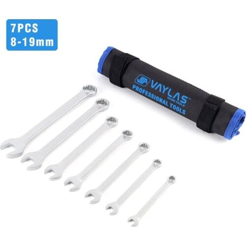 8-19mm Open Box End Combination Wrench Chrome Vanadium 7pcs 8 10 12 13 14 17 19 Auto Repair Hand Spanner Tools Kit
