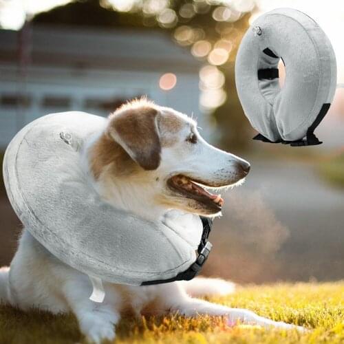 Nicrew Inflatable Pet Collar Anti-bite Neck Elizabethan Collar Cute Cat Dog Puppy Neck Protective Circle Collar For Small Large