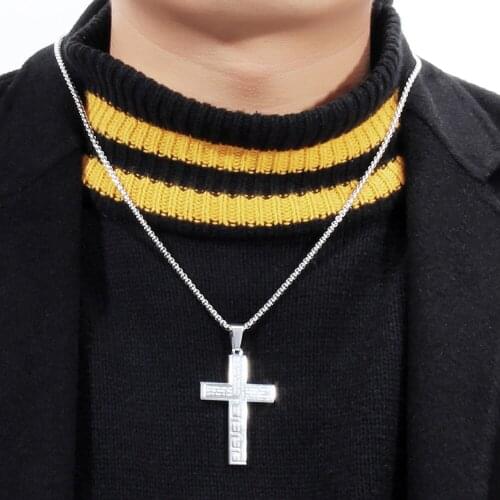 New European And American Fashion Creative Titanium Alloy Cross Necklace Stainless Steel Jewelry