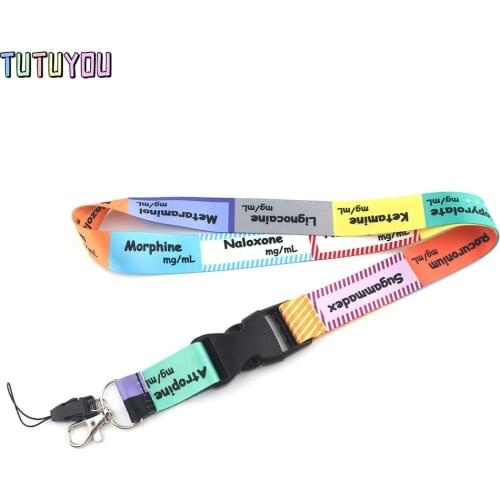 PC1701 Medical Style ICU Key Chain Lanyard Gifts For Doctors Nurse Phone USB Badge Holder Necklace