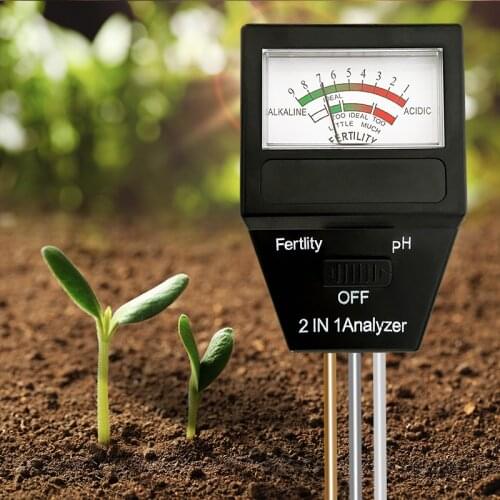 Soil Meter PH Tester 2 In 1 For Farm and Plants Lawn Indoor and Outdoor Moisture Meter