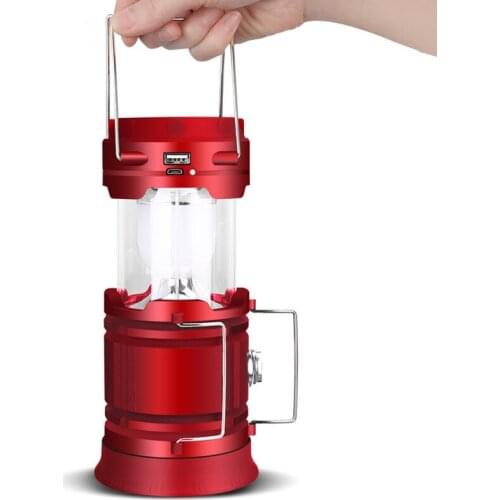 Portable Lanterns LED Solar Powered Collapsible Flashlights Rechargeable Hand Lamp Hiking Camping Lamp Outdoor Lighting