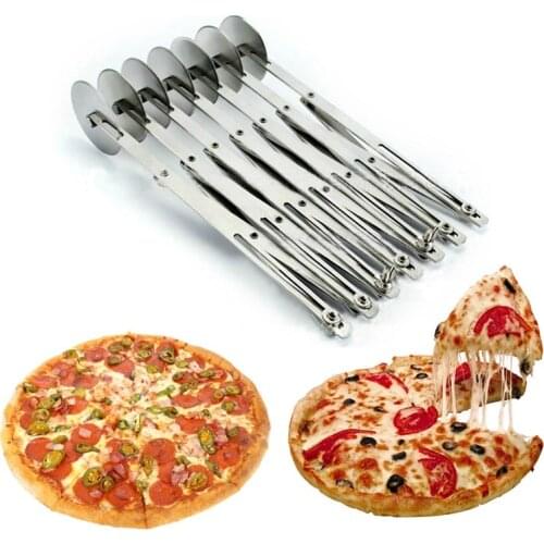 Stainless Steel Pizza Cutter Dough Cutters Divider Pasta Rocker Pizza Pastry Roller Cake Knife Kitchen Baking Tool