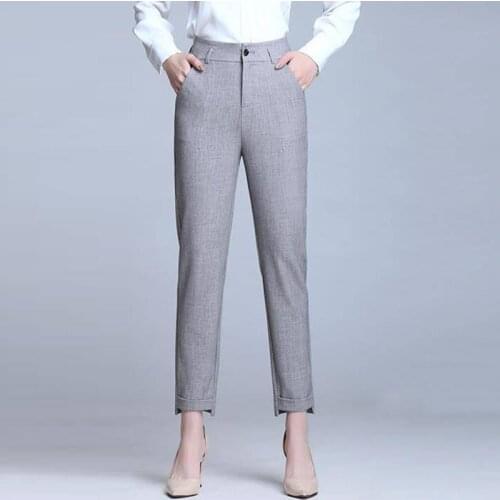 Cotton Linen Solid Harem Pants Women Casual Ankle-Length Pants Plus Size Suit Pants Office Lady Spring Trousers Mujer 2021 New