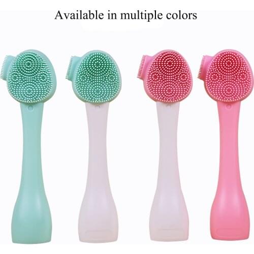 Skin Care Wash Face Silicone Brush Exfoliating Nose Clean Blackhead Removal Brush Tool With Replacement Head Double head