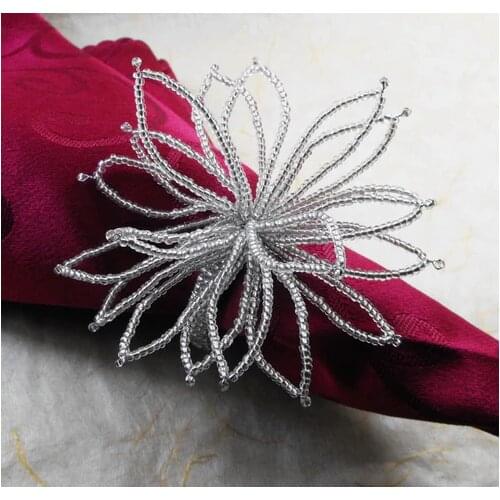 Glass Beads Flower Napkin Ring, Wholesale Napkin Holder
