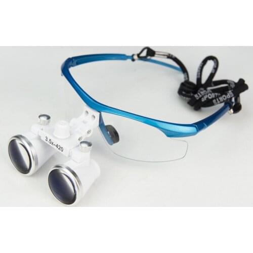 Dental Equipment 2.5X 3.5X Surgical Medical Blue Dental Loupes Anti-fog Lens Dental Glasses