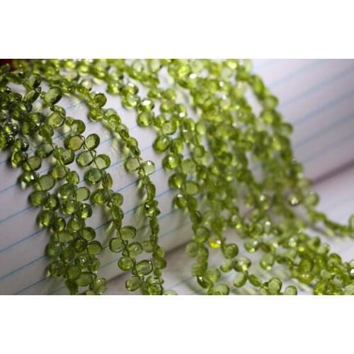 Loose beads green peridot pear faceted 5-7mm 20cm for DIY jewelry making FPPJ wholesale beads nature gem stone