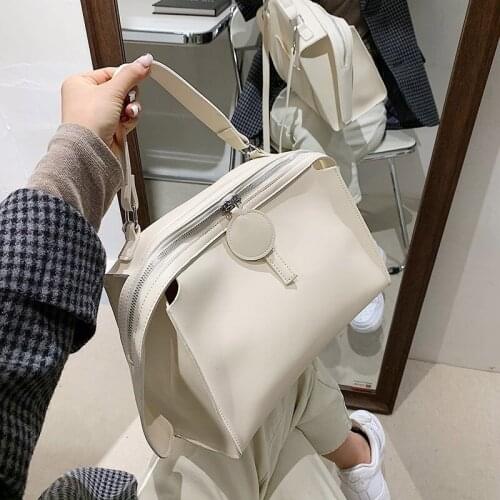 Large Capacity PU Leather Handbags Fashion Designer Trend Ladies Shoulder Bags Casual Travel Womens Crossbody Bags Solid Color
