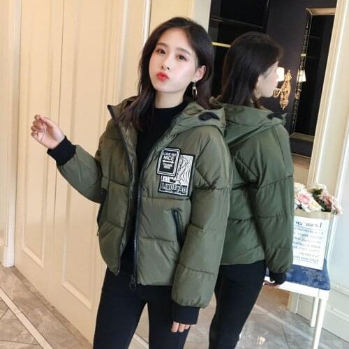 Womens Short Style Ins Cotton Clothes Jacket Students Loose Winter Cotton Overcoat
