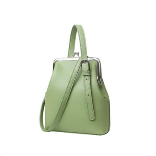 Coated Cowhide Leather Women Clip Crossbody Bag 2021 New Arrival Candy Color Handbag High Quality Ladies Small Purses