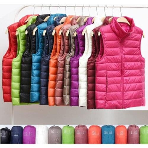 Ultra Light Down Vest Women 2021 Autumn Winter New 90% White Duck Down Vests Slim Jacket Sleeveless Warm Female Waistcoat