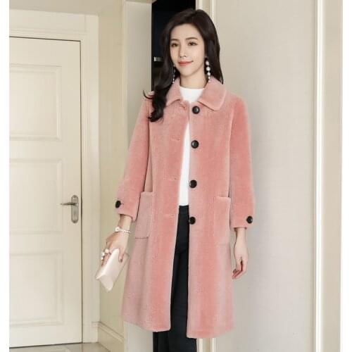 100% Real Wool Jacket Winter Real Fur Coat Women Long Korean Clothes Womens Fur Coats Jackets 2020 Veste Fourrure Femme KJ5186