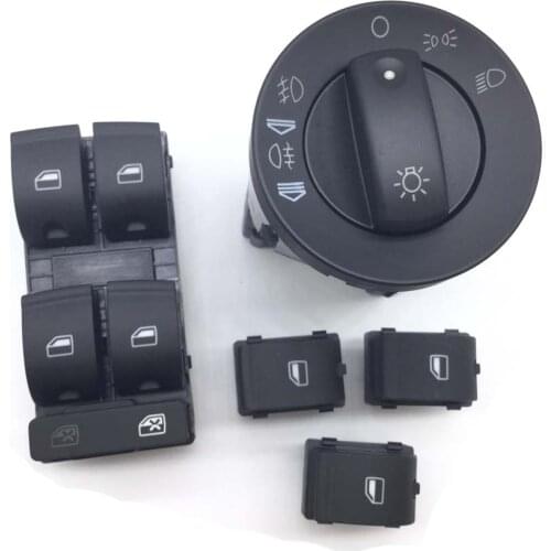 5 Pcs Headlight Control Switch Window Switch For AUDI A4 S4 B6 B7 Quattro 8E0941531A,8ED 959 851,8E0 959 855,8E0 941 531A