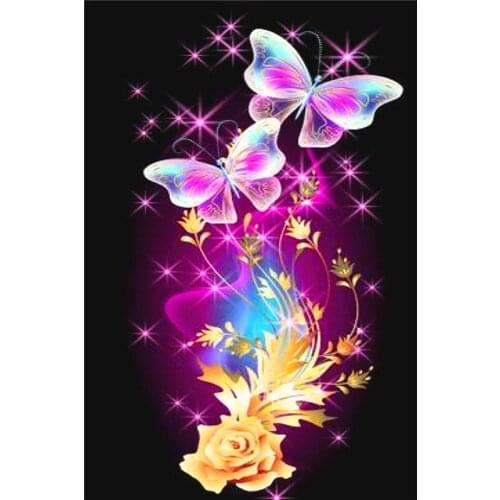 Full diamond 5D DIY diamond painting flower butterfly diamond embroidery kit mosaic landscape home decoration