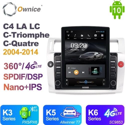 Ownice Android 10.0 Car Radio for Citroen C4 LA LC C-Triomphe C-Quatre 2004-2014 GPS 2 Din Auto Audio System Stereo Player