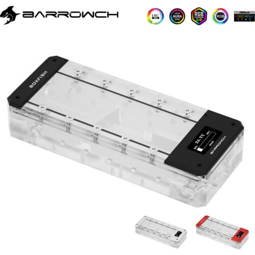 BARROWCH Computer Water Cooling Build Reservoir ,5V ARGB G1/4" Water Tank 150/200/250mm,Black,Silver,Red , FBRE1-200Y