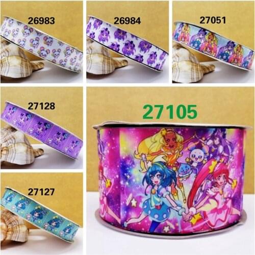 Free shipping 50 yard cartoon printed grosgrain ribbon 27105