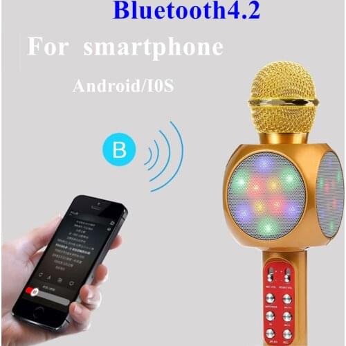 2019 New Professional LED Light Wireless Microphone With Voice Volume Adjusting