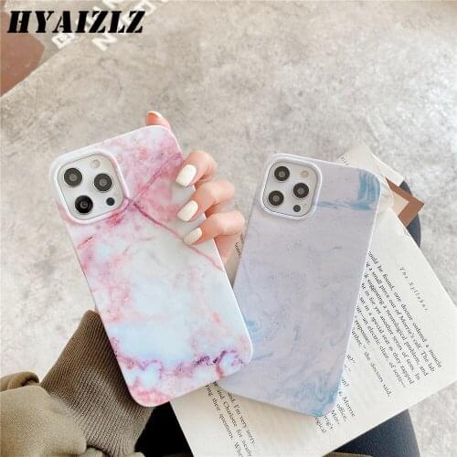 Luxury Marble Phone Case on For Coque iPhone 12 mini 11 Pro Max XS XR 6 7 8 Plus SE 2020 Glossy Soft IMD Shockproof Back Cover