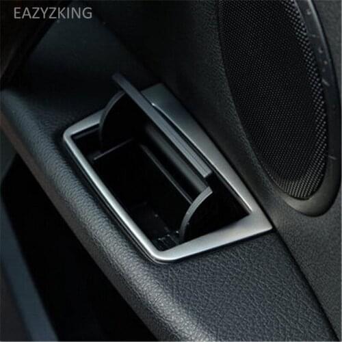 EAZYZKING 2pcs Stainless Steel Cigarette ash-tray cover decaration Frame trim for BMW 3-Series F30 F34 316 320 328 3GT 2010-2016