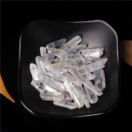 100% Natural Rock Crystal Quartz Beads Raw Wand Quartz Healing Point Mineral Specimen Energy Drilled Stone For Jewelry Making