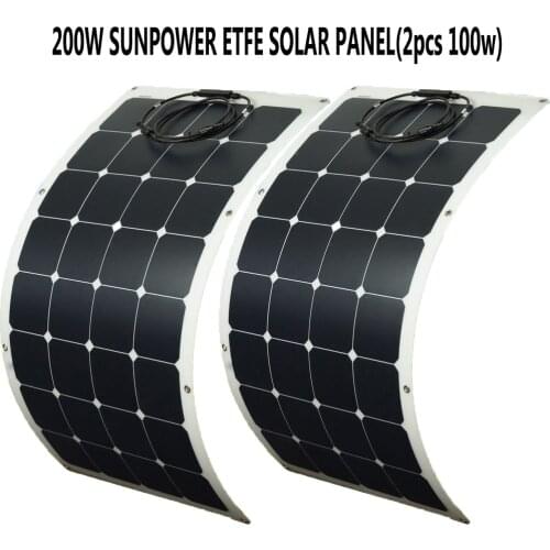 Super Power ETFE/PET 100W 200W Flexible Solar Panel 32PCS 3.4/cell power For 12V 18V Battery Charge
