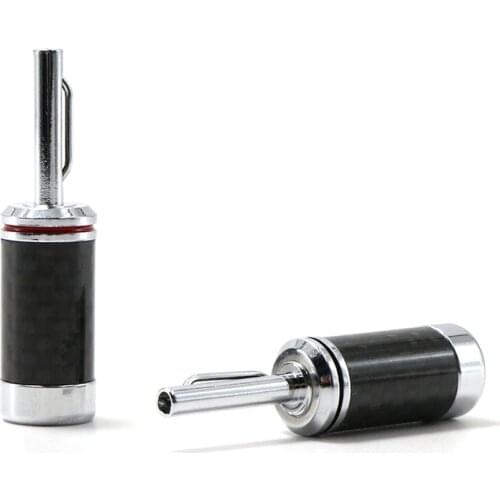 Hifi audio 4pcs Carbon fiber Rhodium plated speaker cable plug hifi audio banana plug audiophile banana adapter connector