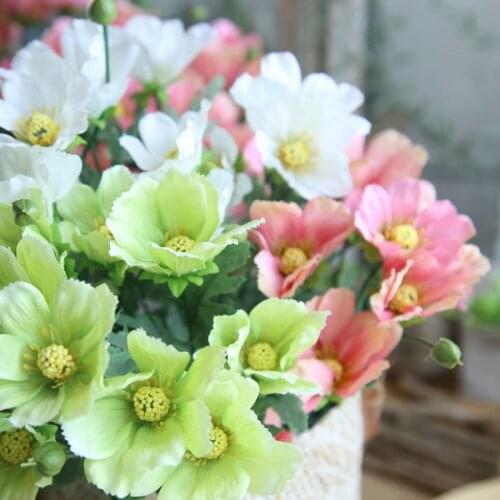 1 Bouquet 11 Heads Cosmos Artificial Flowers Chrysanthemum Silk Flowers for Party Home Wedding decorative flowers wreaths