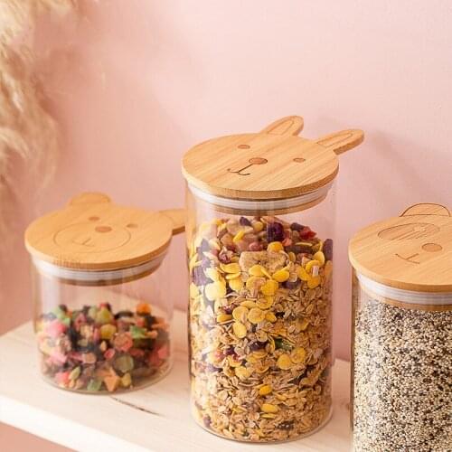 European style creative sealed jar tea jar glass storage jar food jar snack jar storage jar honey lemon sealed glasses bottle