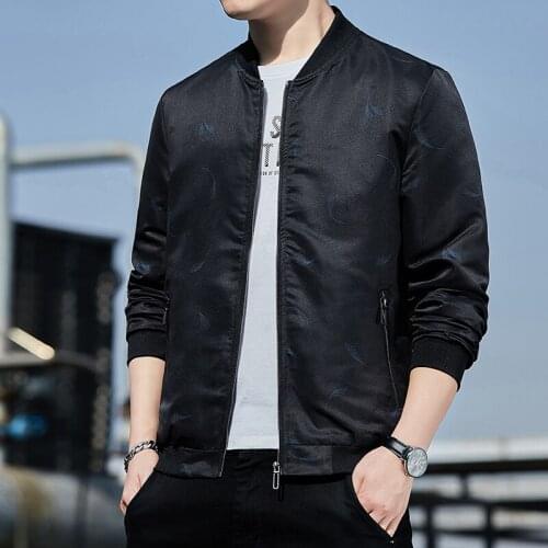 MenS Coat Spring And Autumn 2021 New Korean Stand Collar Baseball Casual Oversized Youth Handsome Jacket Boy
