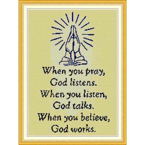 God bless us cross stitch kit aida 14ct 11ct count print canvas cross stitches needlework embroidery DIY handmade