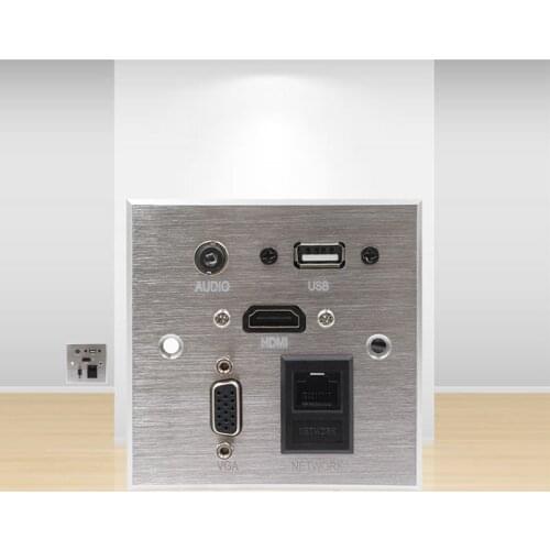 Wall Socket \ HD HDMI \ VGA USB NETWORK RJ45 Audio Video Information Outlet Panel /Multimedia Home Hotel Rooms KTV Wall Socket