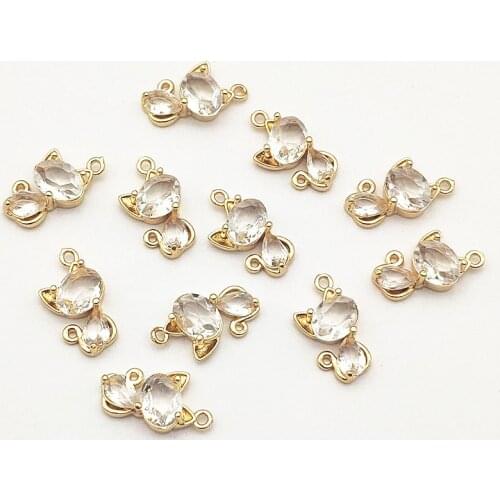 New Arrival! 18x10mm 50pcs Cubic Zirconia Copper Charm for Handmade Necklace Earring DIY Parts,Jewelry Findings & Components