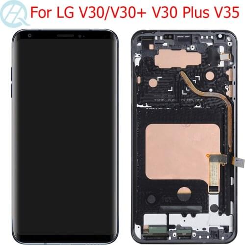 Original V30 Plus LCD For LG V30 ThinQ V35 Display With Frame 6.0" V30+ H930 H930DS H931 H932 H933 VS996 US998 LS998U LCD Screen