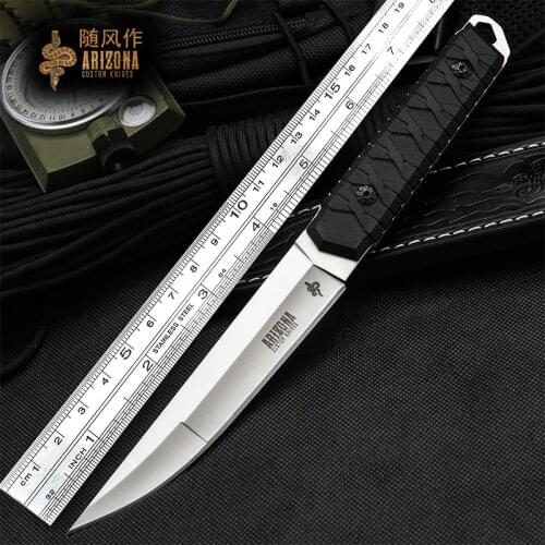 WIND Outdoor sharp wild survival tactical knife outdoor survival portable saber, sharp straight knife, G10 handle 7CR17mov blade